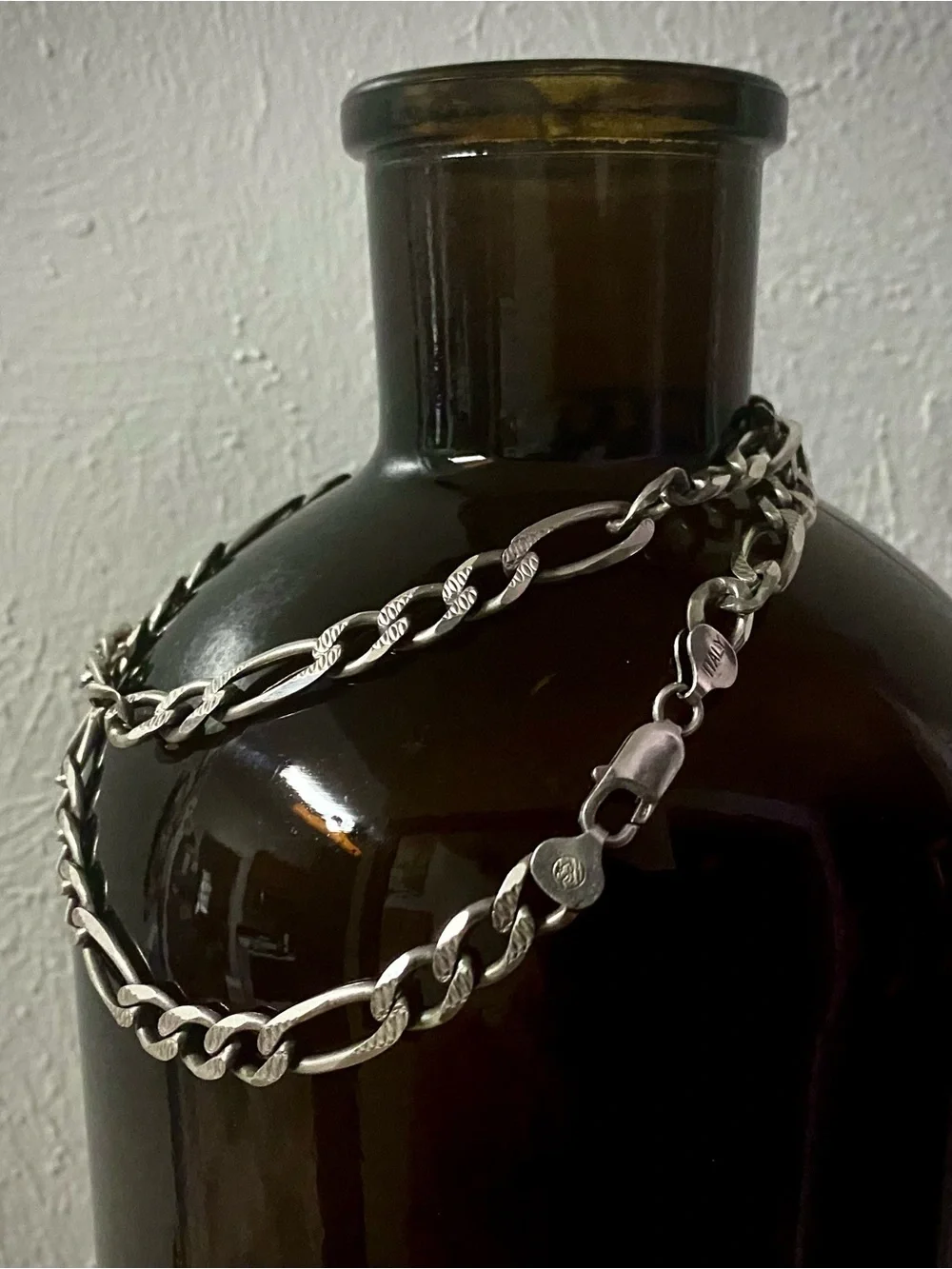 Italian Sterling Silver Diamond-cut Figaro Chain